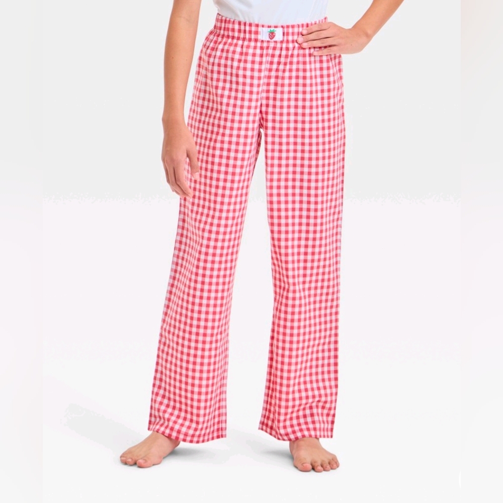 NEW Art Class Gingham Red & White Pajama Pants Size Girls XL (14)